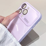 Glossy Pure Color Lens Protection Phone Case For iPhone