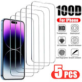 3/5PCS Glass Screen Protector Phone Case for IPhone