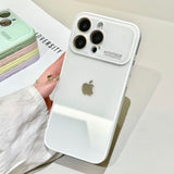 Glossy Pure Color Lens Protection Phone Case For iPhone
