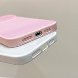 Glossy Pure Color Lens Protection Phone Case For iPhone