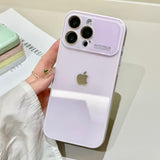 Glossy Pure Color Lens Protection Phone Case For iPhone