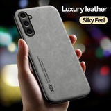 Luxury Leather Magnetic Wireless Charging Case for Samsung Galaxy
