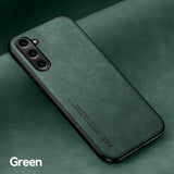 Luxury Leather Magnetic Wireless Charging Case for Samsung Galaxy