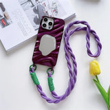 Crossbody Lanyard Wave Mirror Phone Case for IPhone