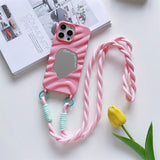 Crossbody Lanyard Wave Mirror Phone Case for IPhone
