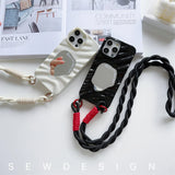 Crossbody Lanyard Wave Mirror Phone Case for IPhone