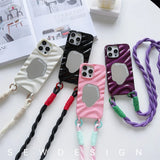 Crossbody Lanyard Wave Mirror Phone Case for IPhone