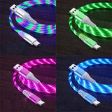 Flow Luminous Cable 3A Fast Charging Data Cord for Type C Micro iPhone