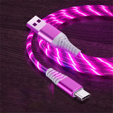 Flow Luminous Cable 3A Fast Charging Data Cord for Type C Micro iPhone