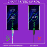 Flow Luminous Cable 3A Fast Charging Data Cord for Type C Micro iPhone