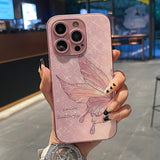 Luxury Glaze Butterfly Metal Lens Protective Soft Phone Case For IPhone