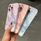 Luxury Glaze Butterfly Metal Lens Protective Soft Phone Case For IPhone