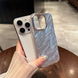 Luxury Plating Silicone Shiny Water Ripple Pattern Case For iPhone