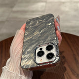 Luxury Plating Silicone Shiny Water Ripple Pattern Case For iPhone