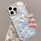 Luxury Plating Silicone Shiny Water Ripple Pattern Case For iPhone
