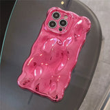 Luxury Plating Wrinkle Wavy Curly Edge Case For iPhone