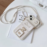 Luxury Rhinestone perfume Bottle Mirror Mobile Phone Case For iPhone