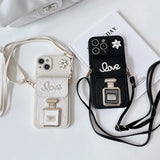 Luxury Rhinestone perfume Bottle Mirror Mobile Phone Case For iPhone