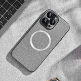 Fabric Magnetic Charging Silicone Case for iPhone