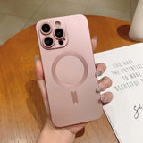 Metal Painted Magnetic Wireless Charge Case for iPhone