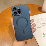 Metal Painted Magnetic Wireless Charge Case for iPhone