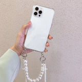 Pearl Bracelets Chain Crossbody Necklace Lanyard Phone Case For iphone