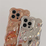 Luxury Plating Wrinkle Wavy Curly Edge Case For iPhone