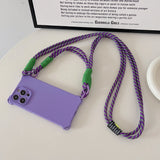 Cute crossbody Shoulder strap lanyard Cases for iPhone