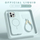 Silicone Lanyard Strap Magnetic Phone Case For iPhone