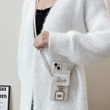 Luxury Rhinestone perfume Bottle Mirror Mobile Phone Case For iPhone