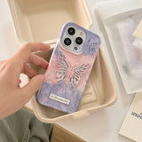 Colorful Gradient 3D Hollow Butterfly Bracket Case For iPhone