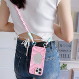 Crossbody Lanyard Wave Mirror Phone Case for IPhone