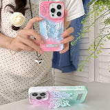 Colorful Gradient 3D Hollow Butterfly Bracket Case For iPhone