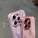 Luxury Glaze Butterfly Metal Lens Protective Soft Phone Case For IPhone