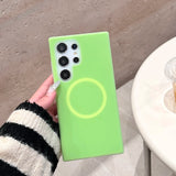 Solid Color Jelly Magnetic Liquid Silicone Phone Case For Samsung