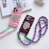 Crossbody Lanyard Wave Mirror Phone Case for IPhone