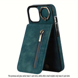 Luxury Leather With Ring Holder Phone Case For iPhone