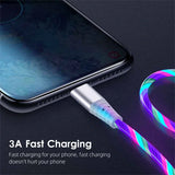 Flow Luminous Cable 3A Fast Charging Data Cord for Type C Micro iPhone