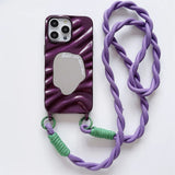 Crossbody Lanyard Wave Mirror Phone Case for IPhone