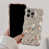 Luxury Plating Wrinkle Wavy Curly Edge Case For iPhone