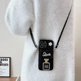 Luxury Rhinestone perfume Bottle Mirror Mobile Phone Case For iPhone