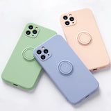 Liquid Silicone Finger Ring Magnetic Holder Case For iPhone