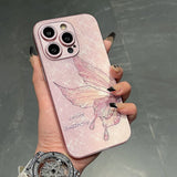 Luxury Glaze Butterfly Metal Lens Protective Soft Phone Case For IPhone