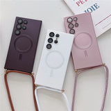 Lanyard Crossbody Magnetic Charging Case For Samsung