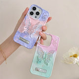 Colorful Gradient 3D Hollow Butterfly Bracket Case For iPhone