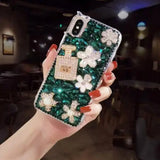 Luxury Sparkling perfume Bottle Diamond Case For iPhone