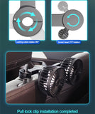 3-speed Car Seat Back Cooling Fan USB Charge Dual Head Fan 360 Degree Rotation Neck Cooler for Summer Car Accessories