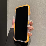 Cream-Colored Border Magnetic Silicone Four-Corner Anti-Drop Case For IPhone