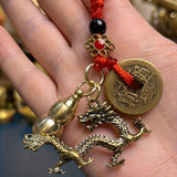 Year Of The Dragon New Brass Keychain Brass Gourd Zodiac Dragon Key Pendant Five Emperor Money