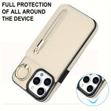 Luxury Leather With Ring Holder Phone Case For iPhone